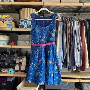 ModCloth blue astronaut space print dress, medium